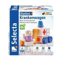 Selecta Klettini® Krankenwagen 62081 – Juguete de Ambulancia en Madera