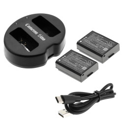 Batería Canon LP-E10 1100 mAh 2 unidades + Cargador USB-C