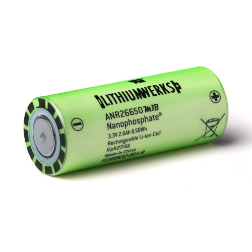 Batería recargable Lithiumwerks ANR26650M1b LiFePO₄ Nanophosphate™ 3.3V 2600mAh