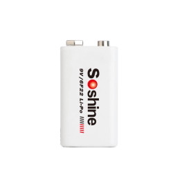 Soshine 9V 7.4V 650mAh – Rechargeable Li-Po Battery 6F22