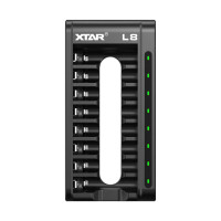 Cargador inteligente Xtar L8 – 8 ranuras AA/AAA para baterías Li-Ion 1.5 V y Ni-MH 1.2 V