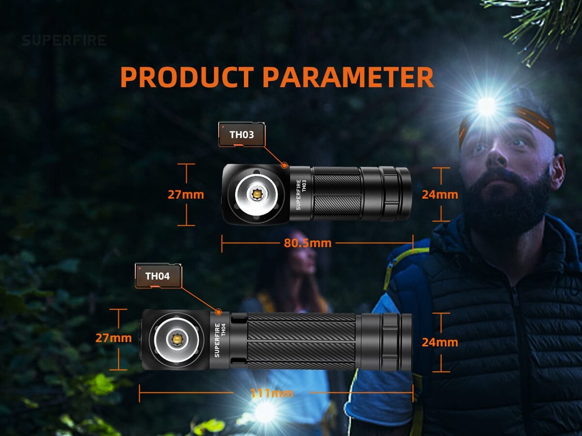 Superfire TH03 linterna LED compacta con clip de transporte
