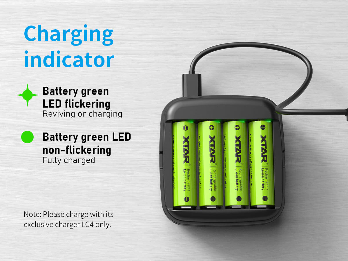 Batteria XTAR AA 1.5V Li-Ion con tensione regolata ed elevata energia