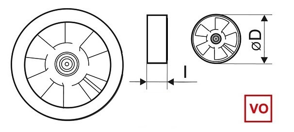 MMotors VO90H Ø90 mm dimensions